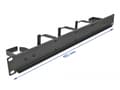 Miniatyrbilde 5 av 5: Delock - Panel for kabelhåndtering - med 5 metallkroker (2 x horisontal, 3 x vertikal) - skapmonterbar - svart - 1U - 19"