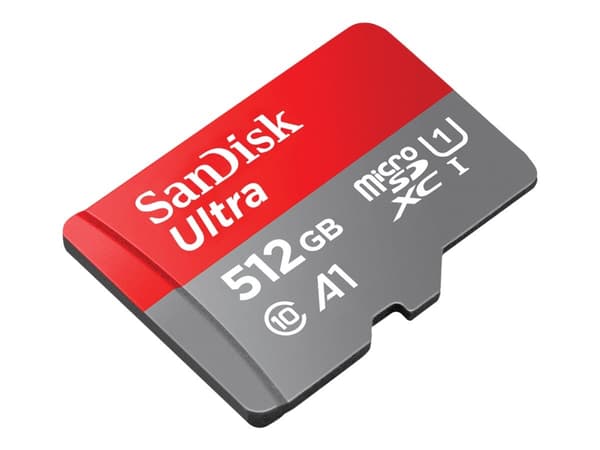 SanDisk Ultra - Flash-minneskort (microSDXC till SD-adapter inkluderad) - 512 GB - A1 / UHS Class 1 / Class10 - mikroSDXC UHS-I