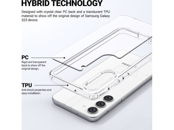 Crong Crystal Shield Cover - Samsung Galaxy S23+ Kotelo (läpinäkyvä)