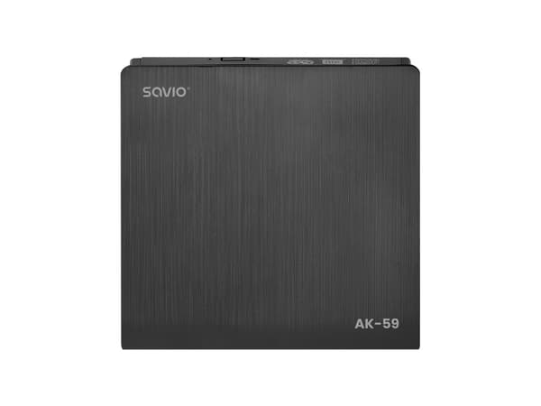 SAVIO AK-59 Ekstern slank CD/DVD-optager R/RW - USB-C/USB-A, lajittelu musta