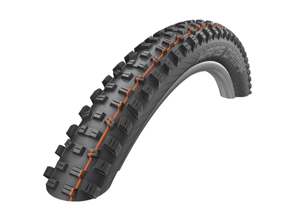 Schwalbe Hans Dampf HS 491, 29", MTB, Slanglöst Ready-däck, Vikt vulst, Off-road, Svart, Orange