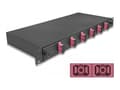 Miniatyrbilde 1 av 4: Delock - Spleiseboks for fiberoptikk - OM4, assembled - front - rackmonterbar - SC Duplex X 6 - svart - 1U - 19"