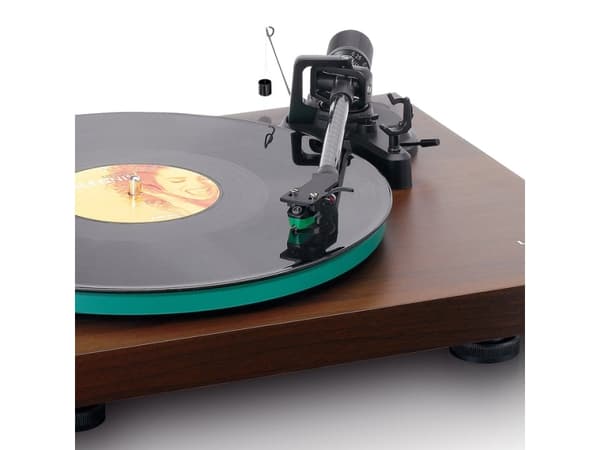 Lenco LBT-225WA, Hihnakäyttöinen levysoitin, Ohje, Ruskea, Alumiini, Puu, Lasi, 33,45 RPM