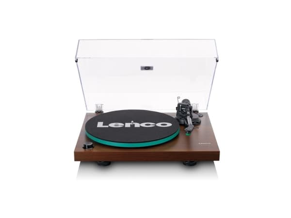 Lenco LBT-225WA, Hihnakäyttöinen levysoitin, Ohje, Ruskea, Alumiini, Puu, Lasi, 33,45 RPM