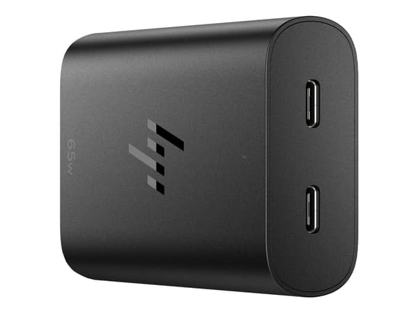 HP GaN USB-C Laptop Charger - Strømadapter - AC 115/230 V - 65 watt - utgangskontakter: 2 - Europa