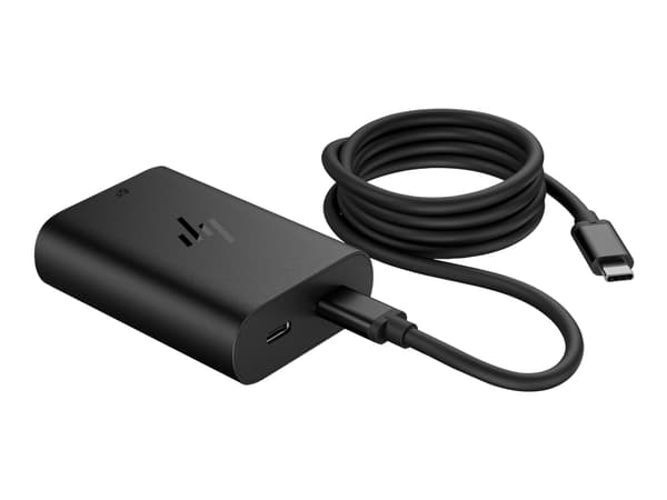 HP GaN USB-C Laptop Charger - Strømadapter - AC 115/230 V - 65 watt - utgangskontakter: 2 - Europa