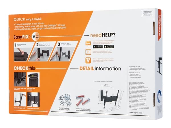 Vogel's QUICK Full-Motion TVM 1425 - Monteringssats (väggfäste, gränssnittsstapel, 2 gränssnittskonsoler, väggplattskydd) - för LCD-display - stål -