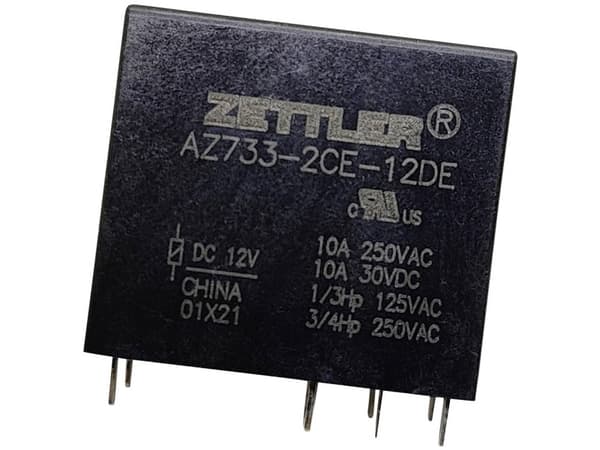 Zettler Electronics AZ733-2CE-6DE Printrelæ 6 V/DC 12 A 2 x omskifter 1 stk