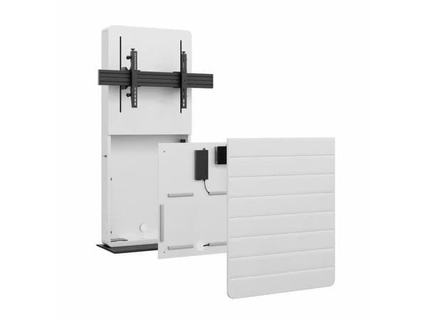 HAGOR mediamøbler 600x400mm hvit/svart 75kg/55-75''/frittstående/vippesikker