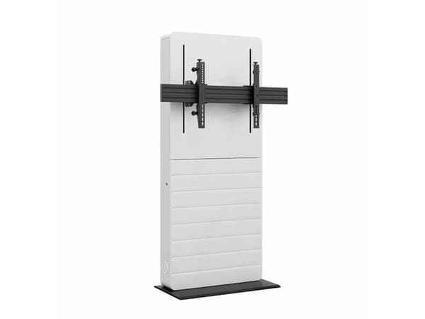 HAGOR mediamøbler 600x400mm hvit/svart 75kg/55-75''/frittstående/vippesikker Sort, Hvit