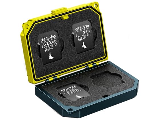 Angelbird Technologies Media Tank, 4 kort, SD, Aluminium, Sort, Gult, Støvresistent, Sjokkresistent, 95 mm