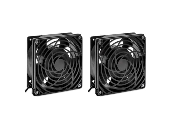 Intellinet 716154, Avkjølingsvifte, Sort, 2 vifter, 12 cm, 85 m³/t, 1,8 m