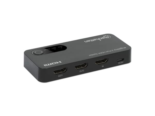 Manhattan 207614, HDMI, 2x HDMI, 3840 x 2160 pixlar, Svart, Plast, 4K Ultra HD