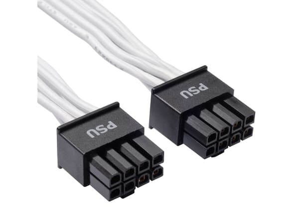 Phanteks 12VHPWR - Strømkabel - 12VHPWR (hunn) til 8-pins PCIe-strøm (hunn) - 75 cm - PCIe Gen5 - hvit