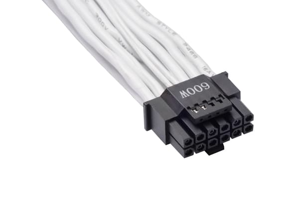 Phanteks 12VHPWR - Strømkabel - 12VHPWR (hunn) til 8-pins PCIe-strøm (hunn) - 75 cm - PCIe Gen5 - hvit