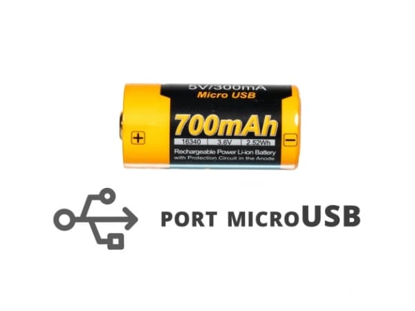 Fenix ARB-L16UP-700, Oppladbart batteri, Lithium-Ion (Li-Ion), 3,6 V, 1 stykker, 700 mAh, Overlading, Overutlading, Kortslutning
