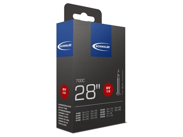 Schwalbe SV15, Prestaventil, 27"/28", 18 - 28 mm, 4 cm, Sort, 105 g
