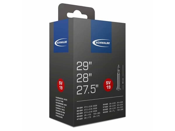 Schwalbe SV19, Prestaventil, 27,5"/28", 40 - 62 mm, 4 cm, Sort, 220 g