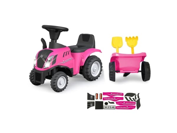 Jamara New Holland T7 Tractor, 1 år, 4 hjul, Blå, Rosa, Batterier kreves