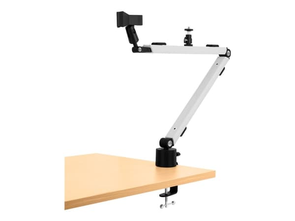 Streamplify Mount Arm - Monteringssett (leddarm) - for kamera / mobiltelefon / belysning - stål, ABS-plast - skrivebordsmonterbar Sort, Hvit