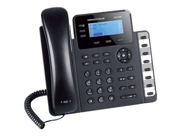 Grandstream GXP1630 - VoIP-telefon - fireveis anropskapasitet - SIP - 3 linjer Sort, Grå