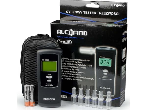 Alcofind DA 8500E elektrokjemisk alkometer + munnstykker