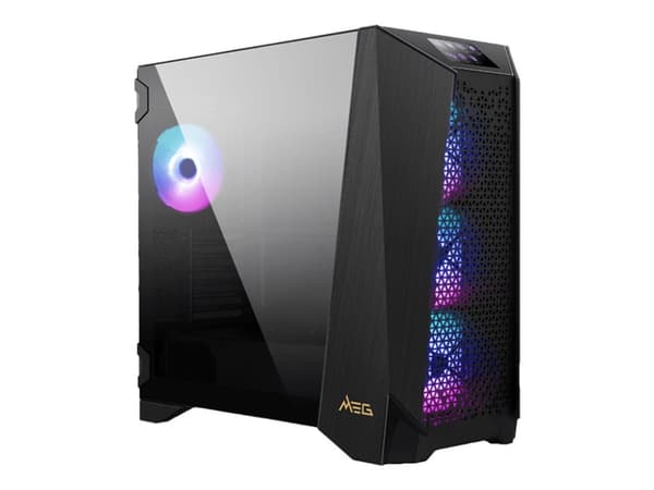 MSI MEG PROSPECT 700R - Mid tower - utvidet ATX (E-ATX) - sidepanel med vindu (herdet glass) - ingen strømforsyning (ATX) - USB/Audio/Mic Sort