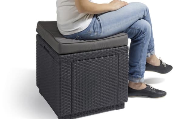 Allibert Cube pouf, Torg, Grå, 420 mm, 420 mm, 390 mm