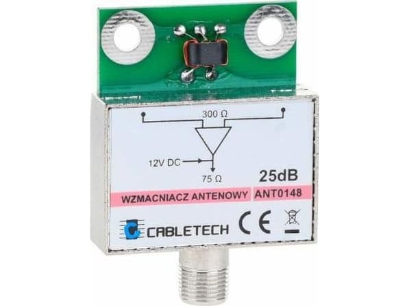 Cabletech Skjermet antenneforsterker 25dB ANT0148 Cabletech