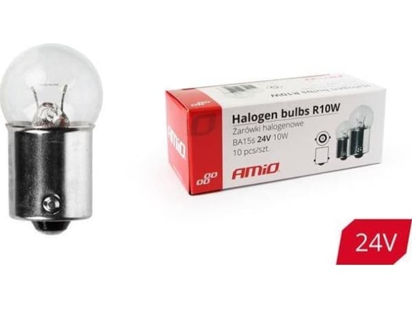 AMiO Halogenpærer R10W BA15s 24V 10stk.