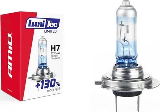 AMiO Halogenpære H7 12V 55W LumiTec LIMITED +130 %
