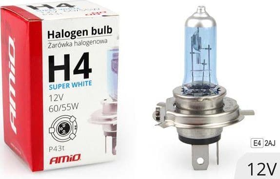 AMiO H4 halogenlampa 12V 60/55W UV-filter (E4) Supervit