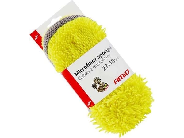 AMiO Microfiber bilvaskesvamp 23x10,5x5cm 63g (gul)