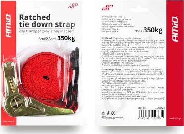 AMiO Transportbelte med strammer 350kg 5m BELT-01
