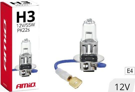 AMiO H3 halogenlampa 12V 55W UV-filter (E4)
