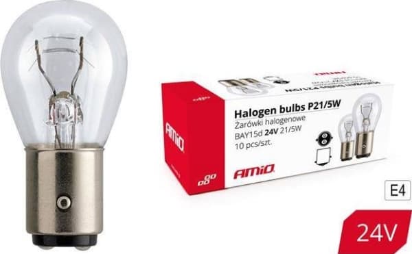 AMiO Halogenpærer P21/5W BAY15D 24V 21W/5W 10 stk. (E4)