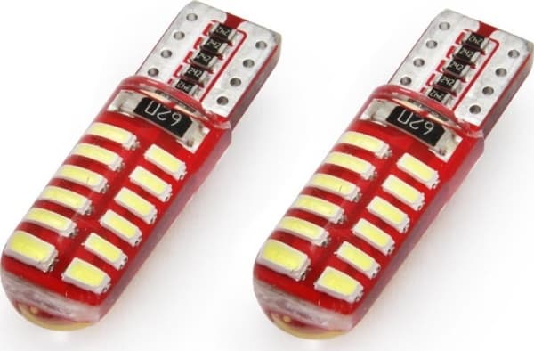 AMiO LED-pærer AMIO W5W T10 24xSMD 3014 Silca (canbus)