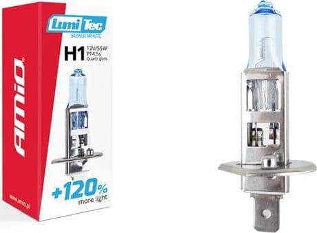 AMiO Halogenpære H1 12V 55W LumiTec SuperWhite +120 %