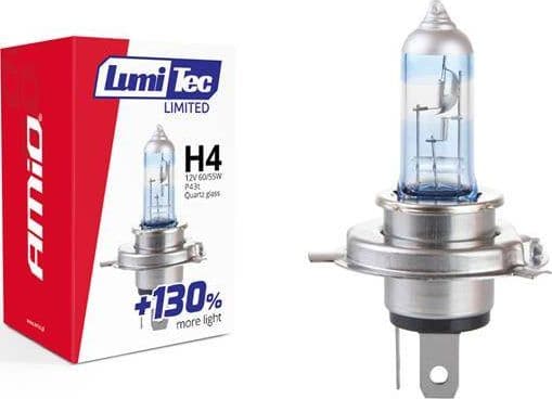 AMiO Halogenpære H4 12V 60/55W LumiTec LIMITED +130 %