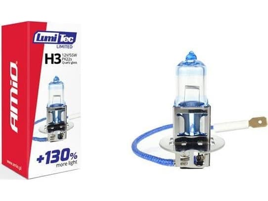 AMiO Halogenpære H3 12V 55W LumiTec LIMITED +130 %