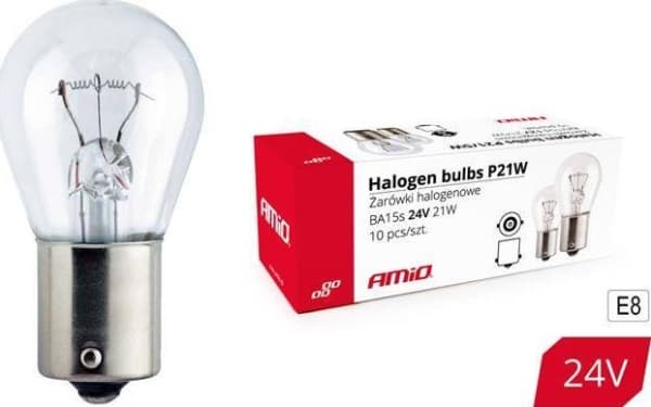 AMiO Halogenpærer P21W BA15s 24V 10 stk. (E8)