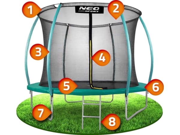 Neo-Sport NS-10C181 trädgårdsstudsmatta med inomhusnät 10 FT 312 cm