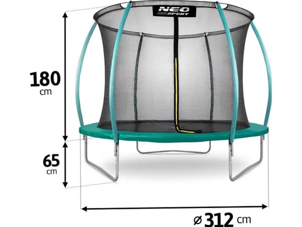 Neo-Sport NS-10C181 trädgårdsstudsmatta med inomhusnät 10 FT 312 cm