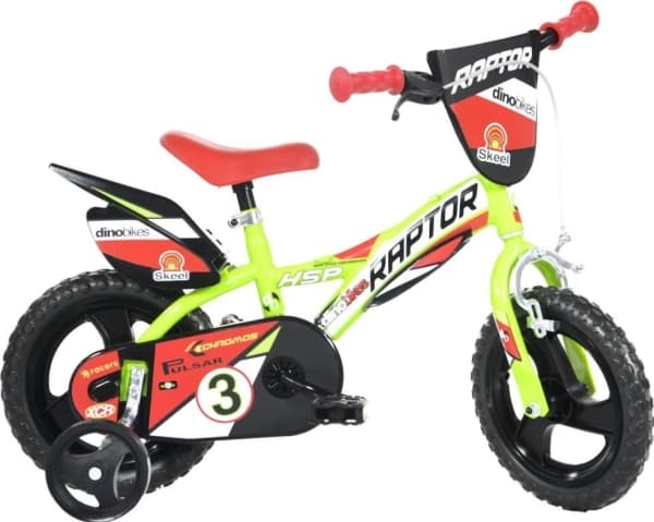Dino Bikes Dino Bikes Raptor barncykel, fluorescerande gul, 12"