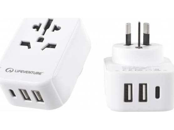 Lifeventure Adapter podróżny z USB i USB-C LIFEVENTURE WORLD TO AUS/CHINA TRAVEL ADAPTOR Uniwersalny