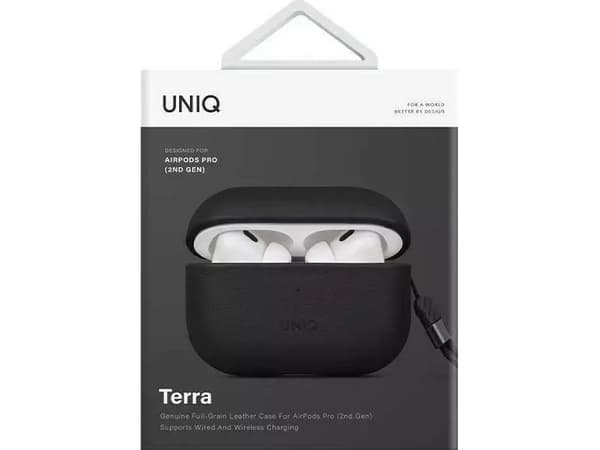 Uniq Etui UNIQ Terra Apple AirPods Pro 2 Genuine Leather czarny/dallas black