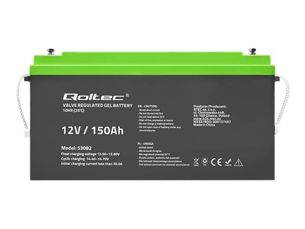 Qoltec Akkumulator żelowy | 12V | 150 Ah | GEL
