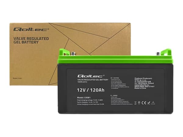 Qoltec Akkumulator żelowy | 12V | 120Ah | GEL