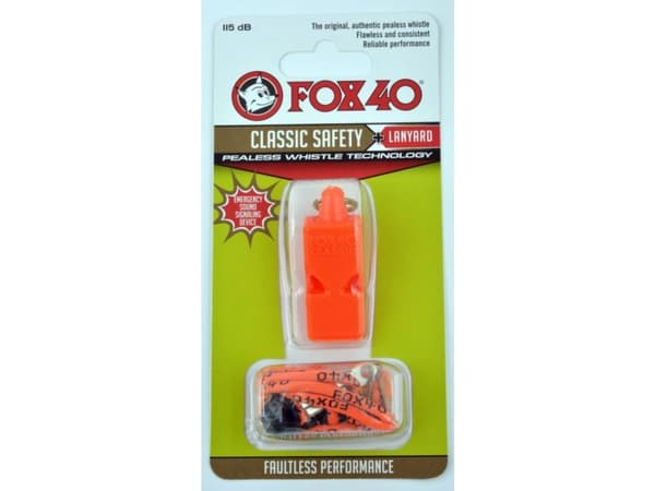 WHISTLE FOX 40 CLASSIC SAFETY oransje + STRING 9903-0308