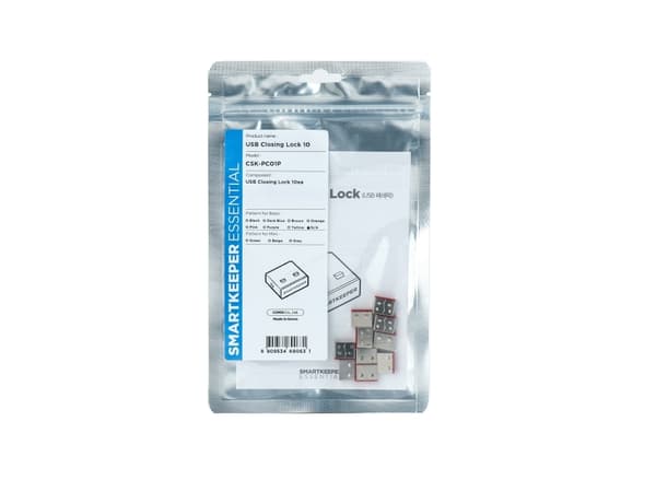 Smartkeeper CSK-PC01P, Portblockerare, USB Type-A, Röd, Rostfritt stål, Plast, 10 styck, Polypåse